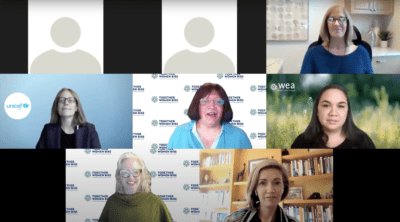 screen shot of zoom meeting in gallery mode with 8 people in the meeting