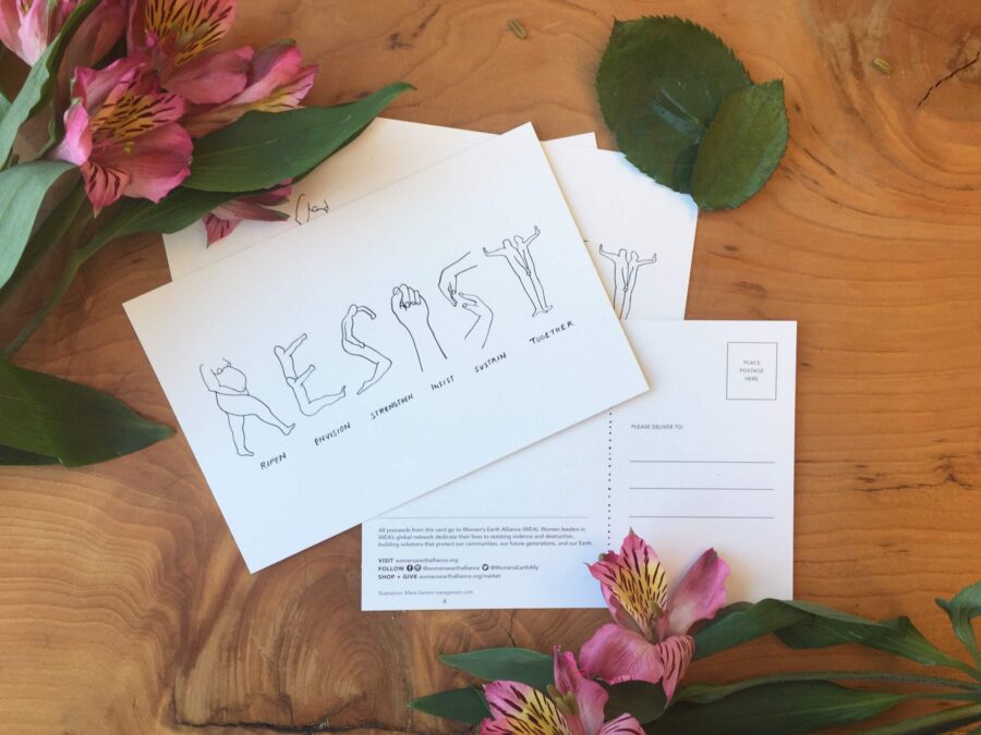 RESIST flatlay postcards-min