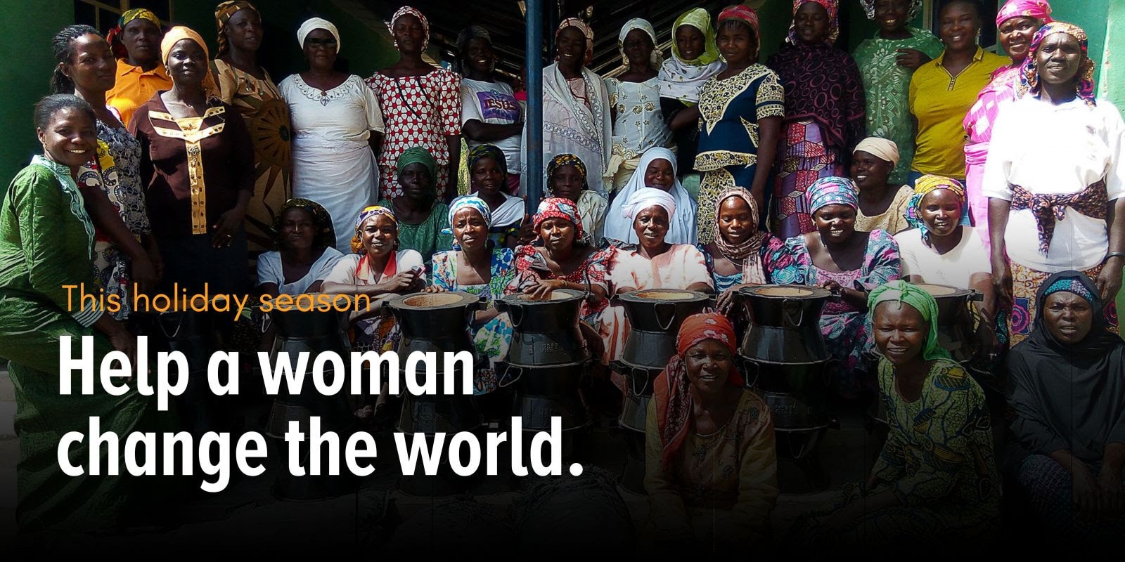 help a woman change the world banner