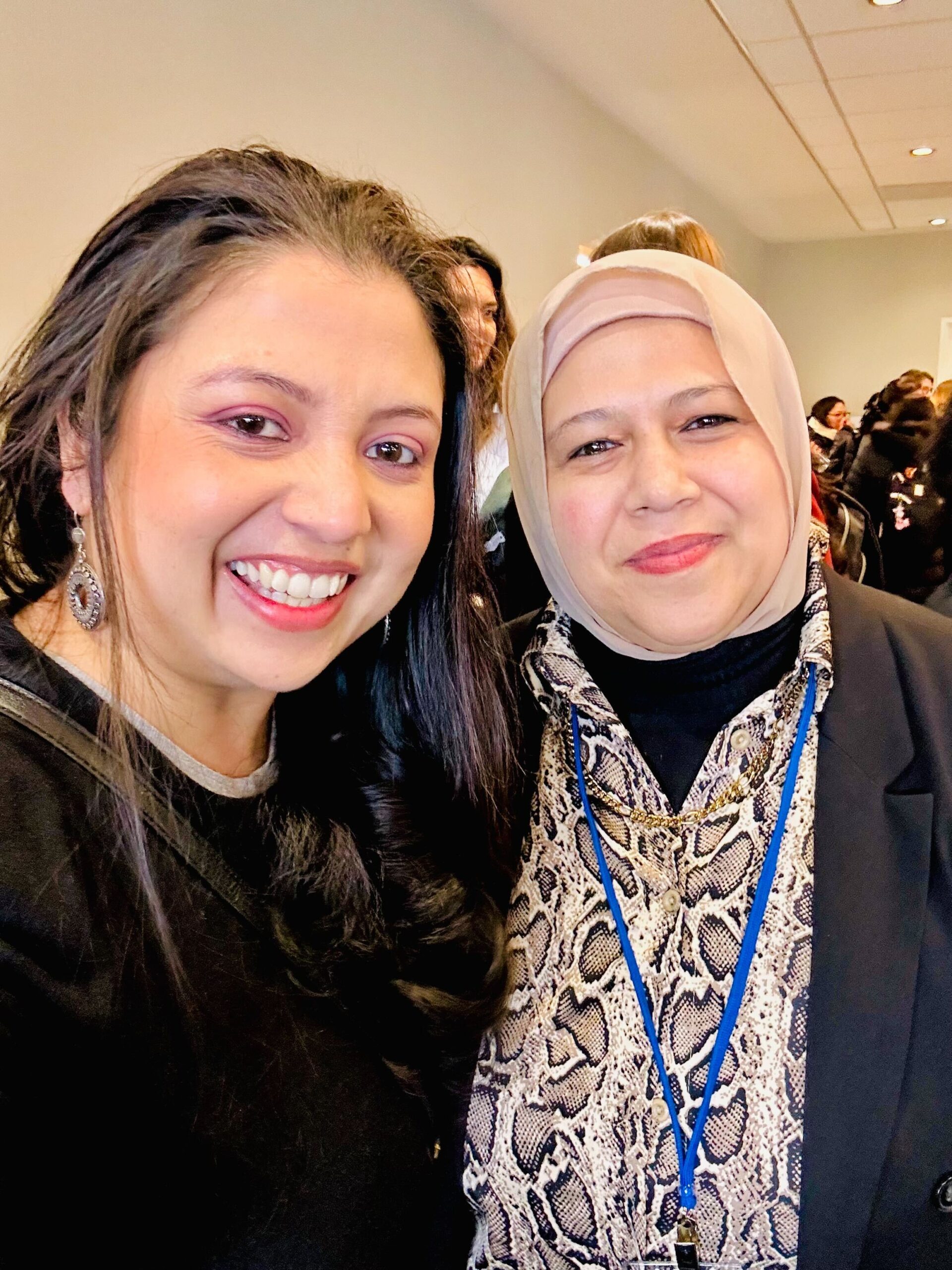 WEA's Annesha Chowdhury and Muna Luqman—Yemeni peace activist and advocate for human rights, Co-Founder of the Women's Solidarity Network, Chairperson of Food For Humanity, and member of the Women’s Alliance for Security Leadership.