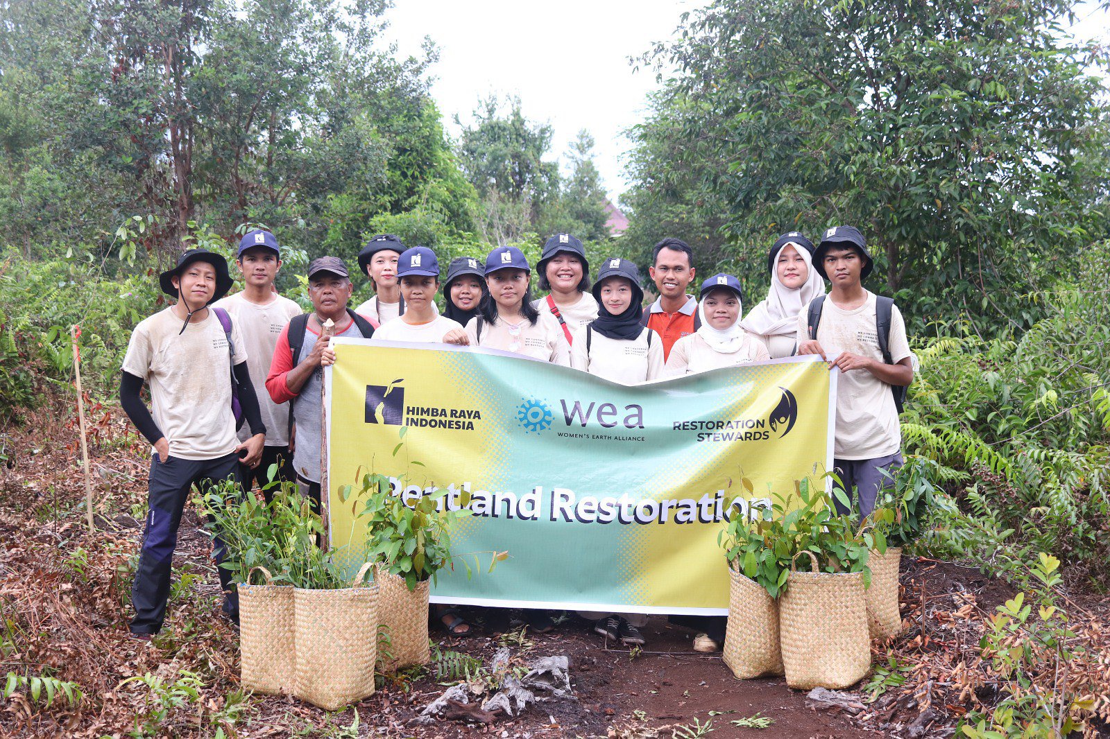 Volunteers in Central Kalimantan, Indonesia helped restore degraded peatland forests in a collaborative event with WEA and the Himba Raya Indonesia Foundation (HIRAI). (Credit: Women's Earth Alliance)
