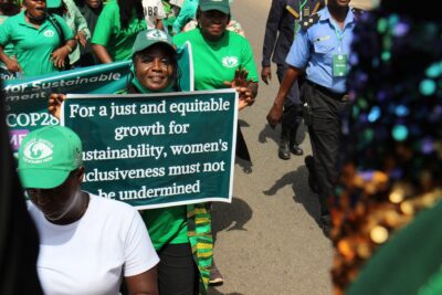 Olanike Olugboji-Daramola, Founder and Director of WISE and a WEA Founding Mother, at the march last week
