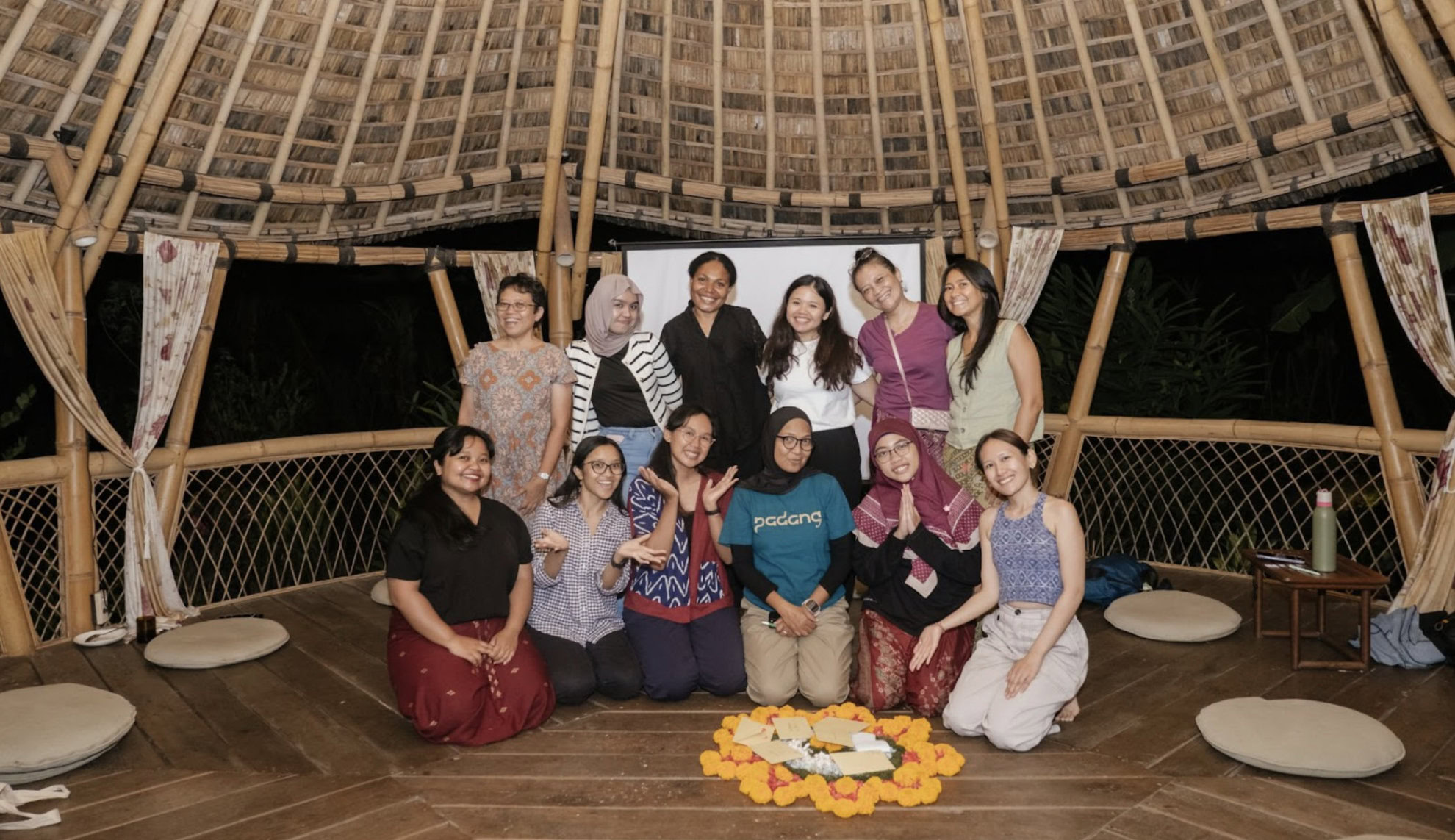 Standing left to right: Rita, Vani, Mince, Melisa, Gita, Irma. Sitting left to right: Ida, Leoni, Novi, Aziza, Tari. Photo by: Sony Adam.