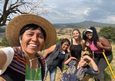 During our visit, our team helped prepare the land and plant corn in one of Mujeres de la Tierra's traditional Milpa farming plots.