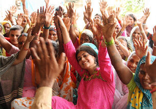 Rucha Chitnis, India Program Director, with women farmers in Uttar Pradesh