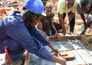 Godliver lays foundation for the toilet slab