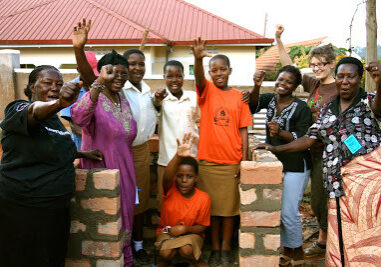 2011 Grassroots Training Participants and Katuuso Primary School Students during the VIP Latrine Construction