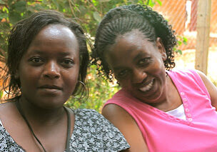 Susan (left) and Catherine (right) during the 2011 GWWI East African Women and Water Training in Uganda