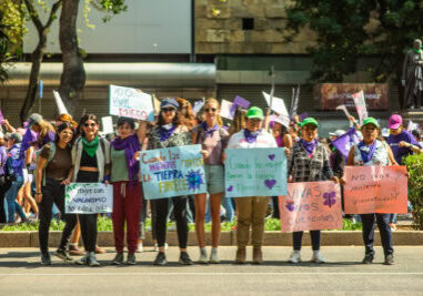 Caption: WEA Team and Mexico Program Leads join the Marcha 8M in Mexico City on March 8, 2024 to protest gender-based violence in the region. Credit: Women's Earth Alliance