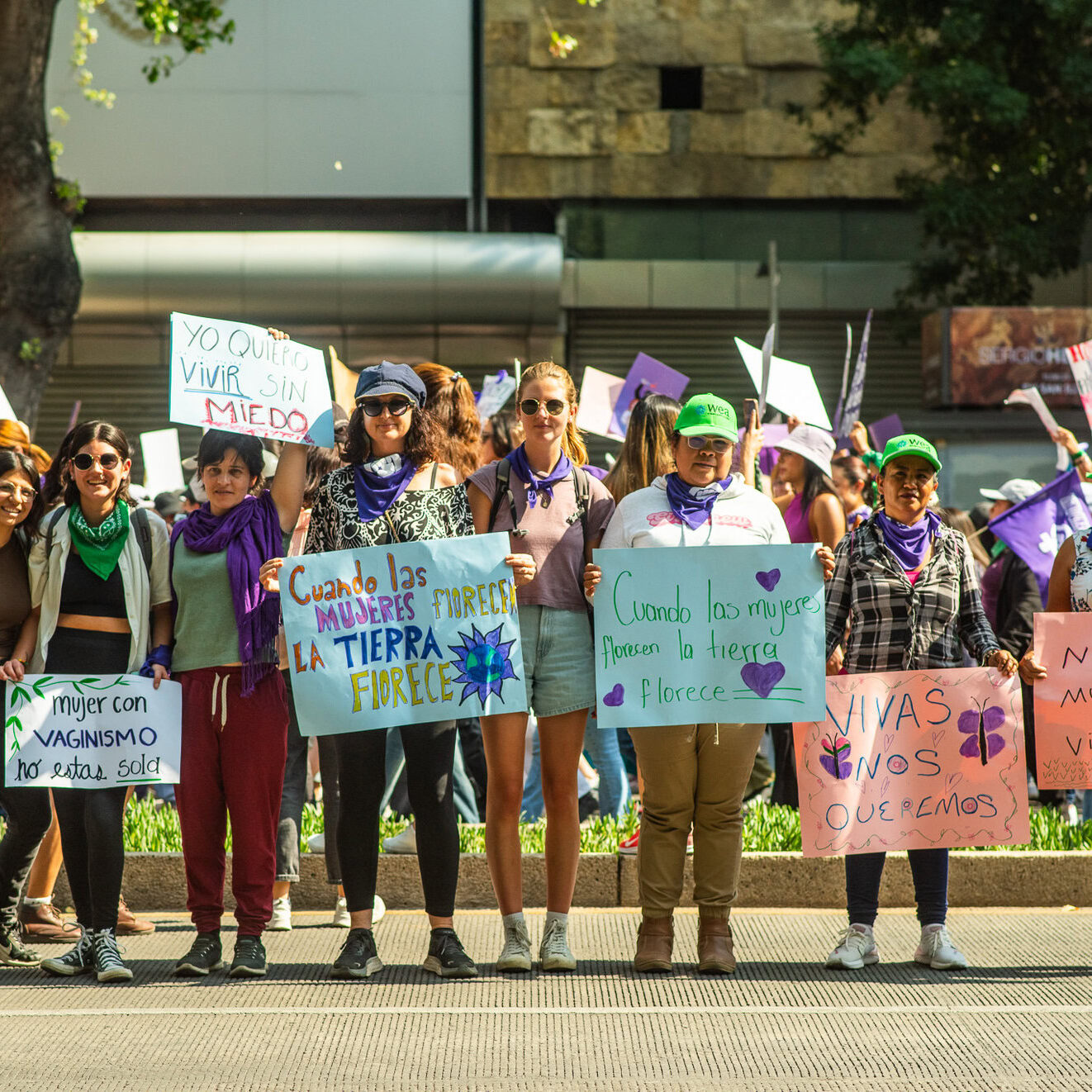 Mexico march group Caption: WEA Team and Mexico Program Leads join the Marcha 8M in Mexico City on March 8, 2024 to protest gender-based violence in the region. Credit: Women's Earth Alliance