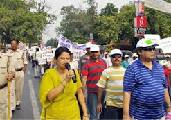 Dr. Seema Tripathi at a rally in U.P., India