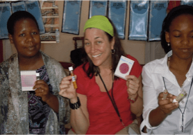 Water Testing with colleagues (Ruth, Lilly and Immaculate)